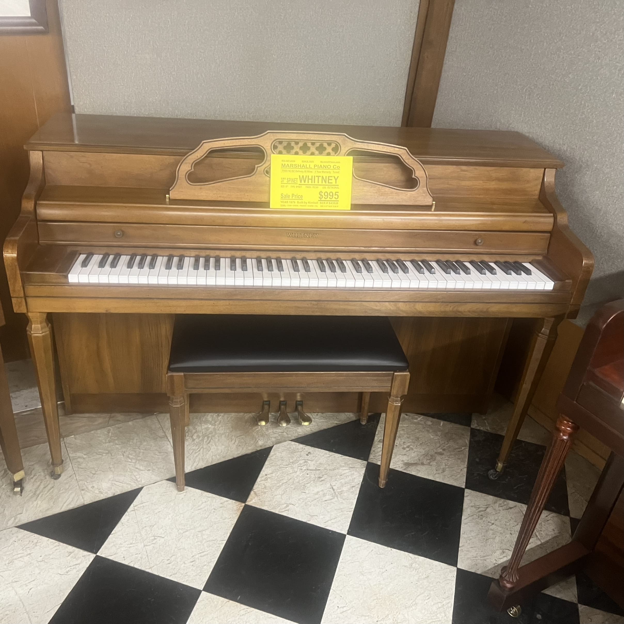 Whitney Piano by Kimball Marshall Piano Company