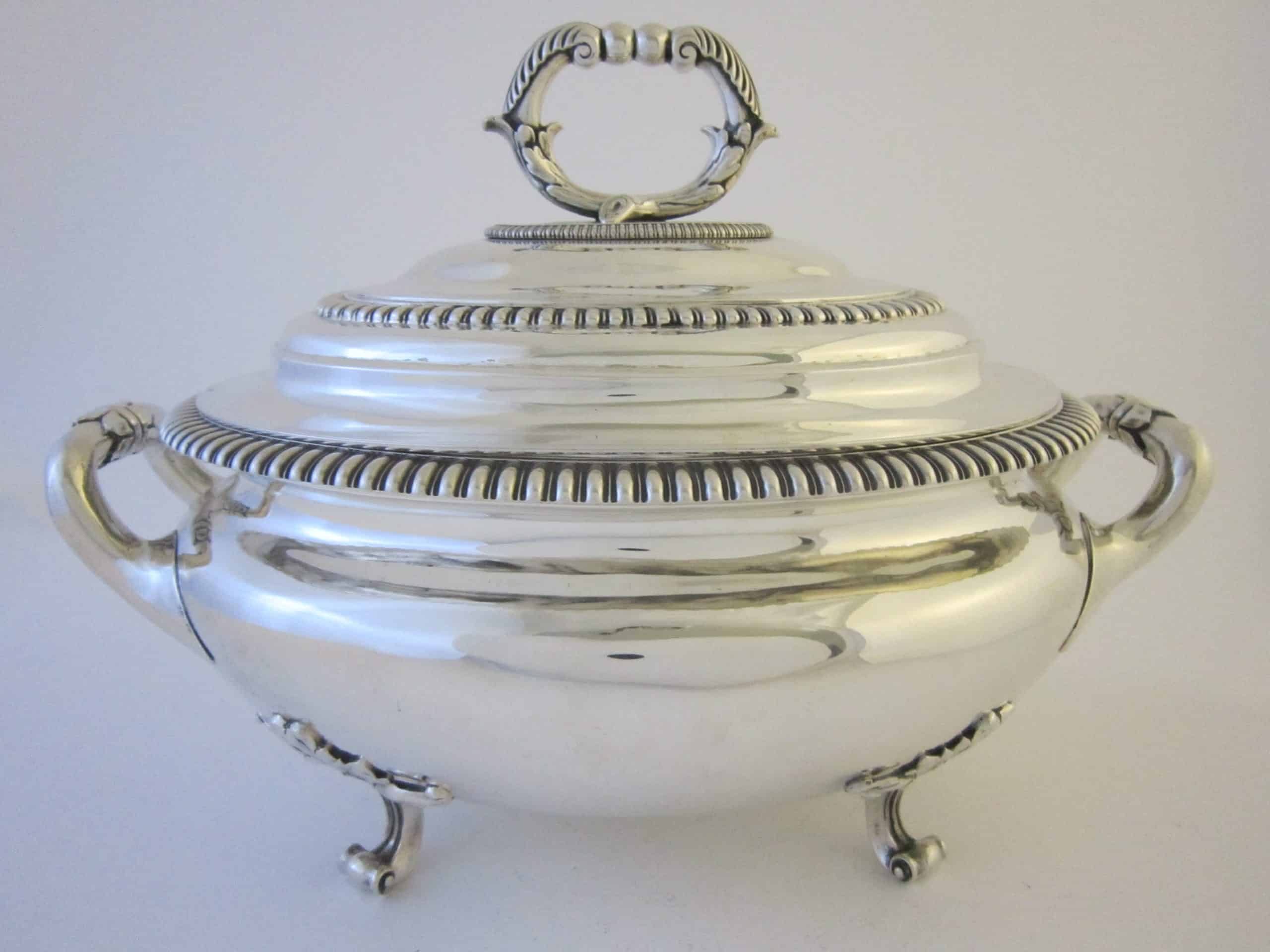 Antique Victorian Sterling silver soup tureen. Marsh Antiques