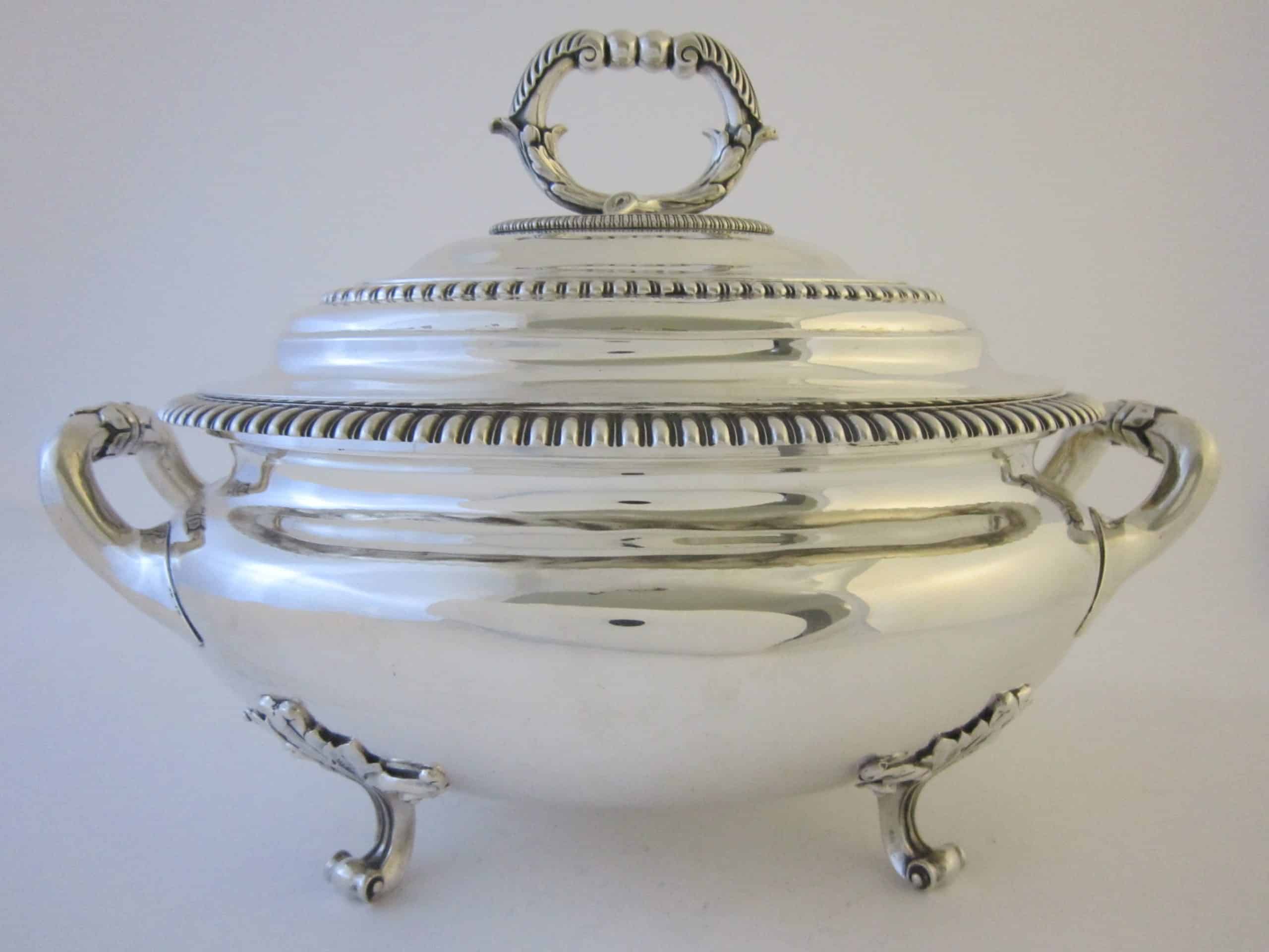 Antique Victorian Sterling silver soup tureen. Marsh Antiques