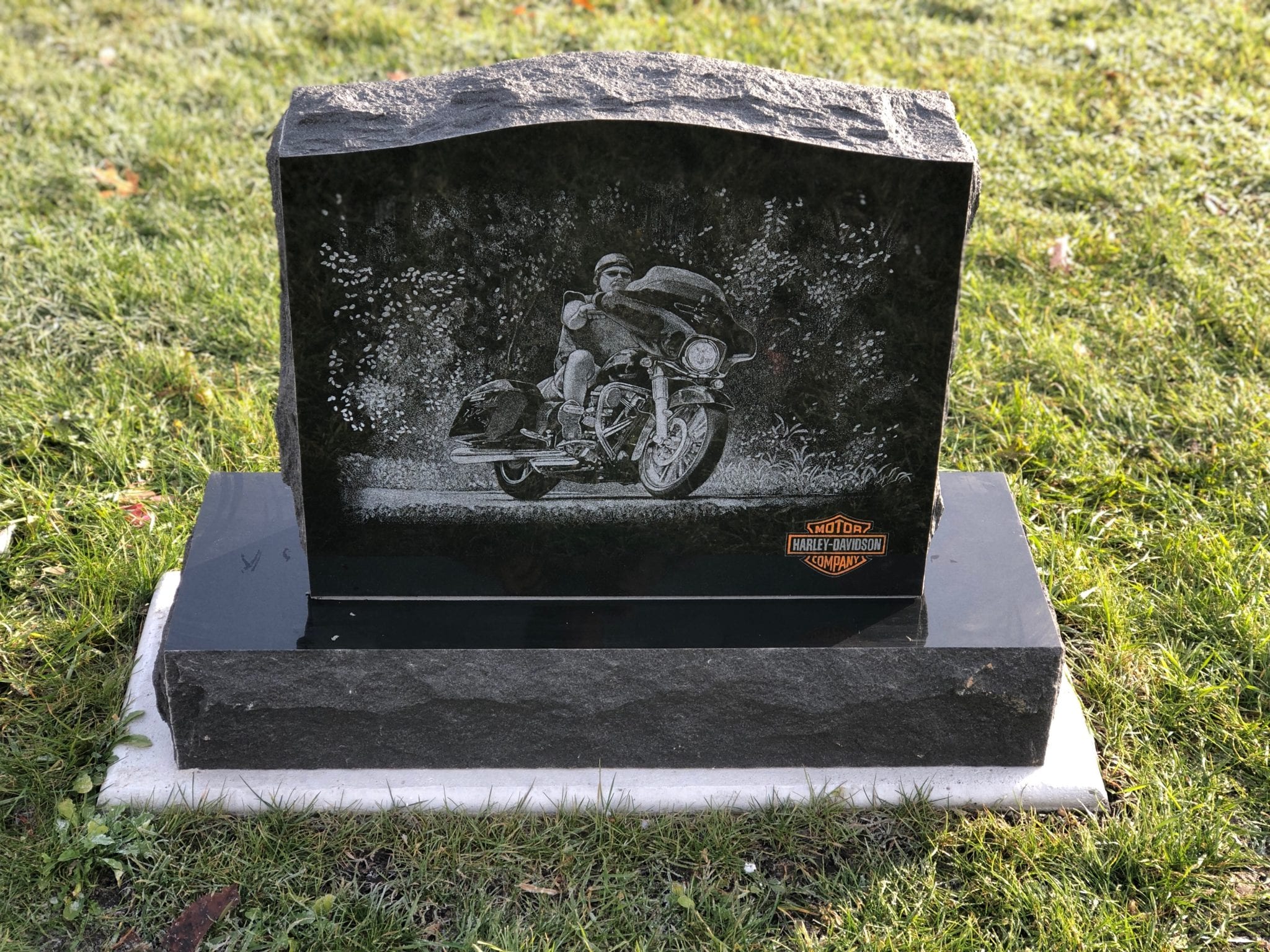 Etching on Black Granite Memorial and Gravestones Marsh Monument