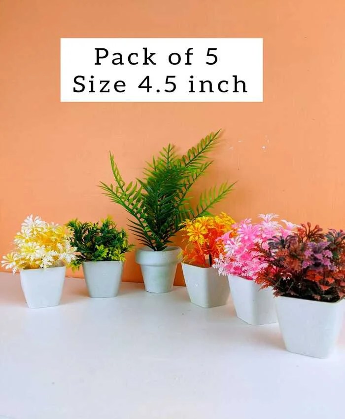 Pack of 5 Mini Plant Artificial Decoration Order Now Best Quality