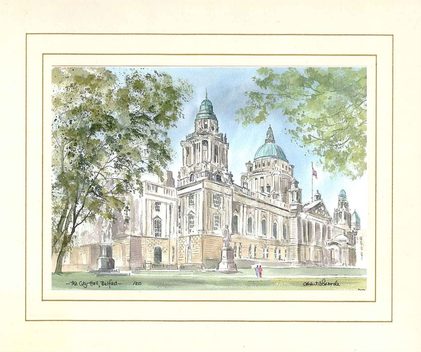 City Hall, Belfast Original Watercolour Painting by Martin Goode