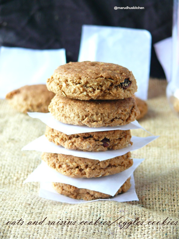 oats and raisins cookies /eggless oats cookie Marudhuskitchen