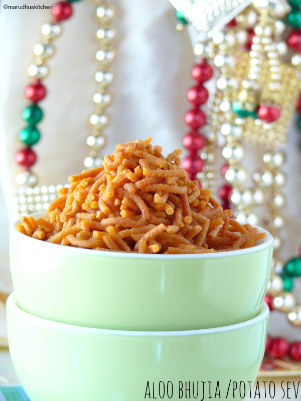 recipe for aloo bhujia /potato sev/bateta gathiya Marudhuskitchen