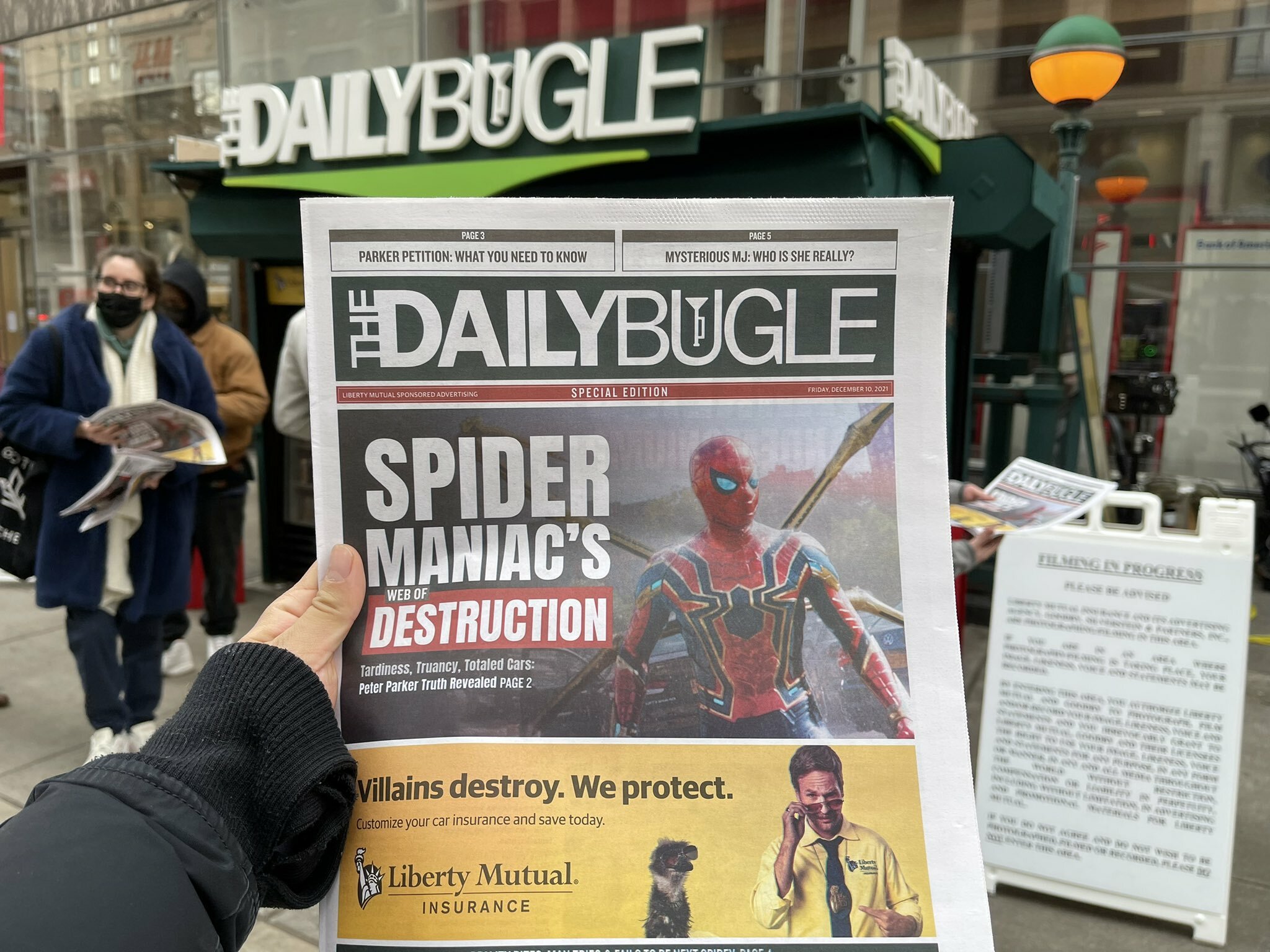 The Daily Bugle Newsstands Arrive in New York City; Handing out Limited