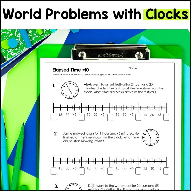 Elapsed Time Word Problems - Marvel Math
