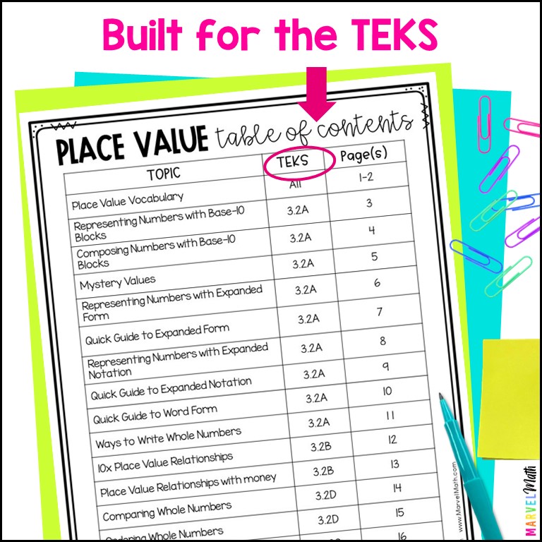 3rd Grade Place Value Interactive Notebook - Marvel Math