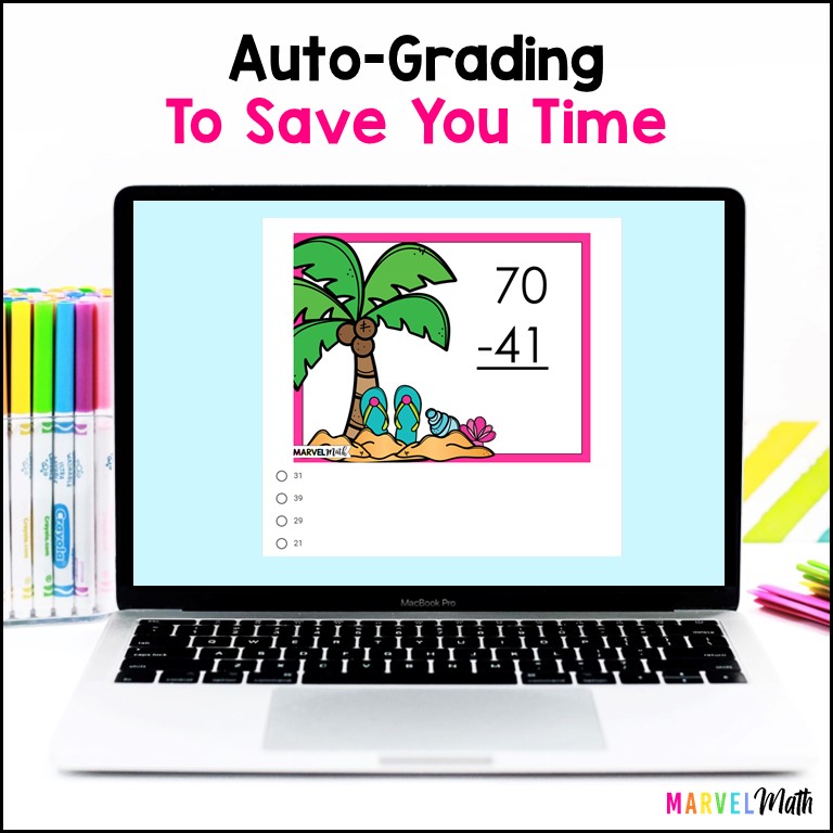 2 Digit Subtraction with Regrouping #11 - Quick Checks - Marvel Math