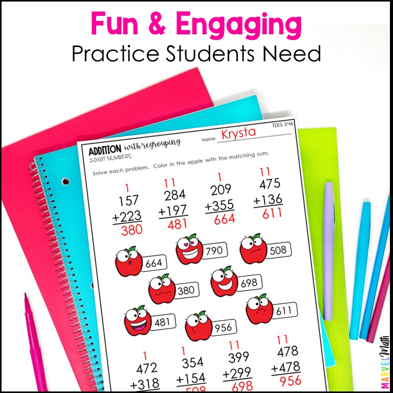 3rd Grade Addition & Subtraction Worksheets Marvel Math