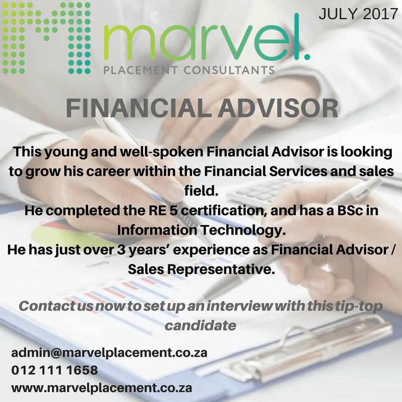 Financial Advisor Marvel Placement Consultants