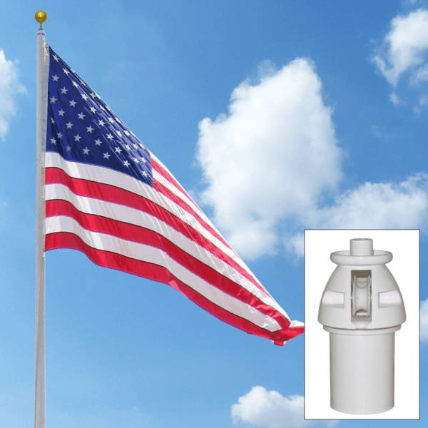GroundSleeve 25' Fiberglass Flagpole w/External Halyard Marvin Display