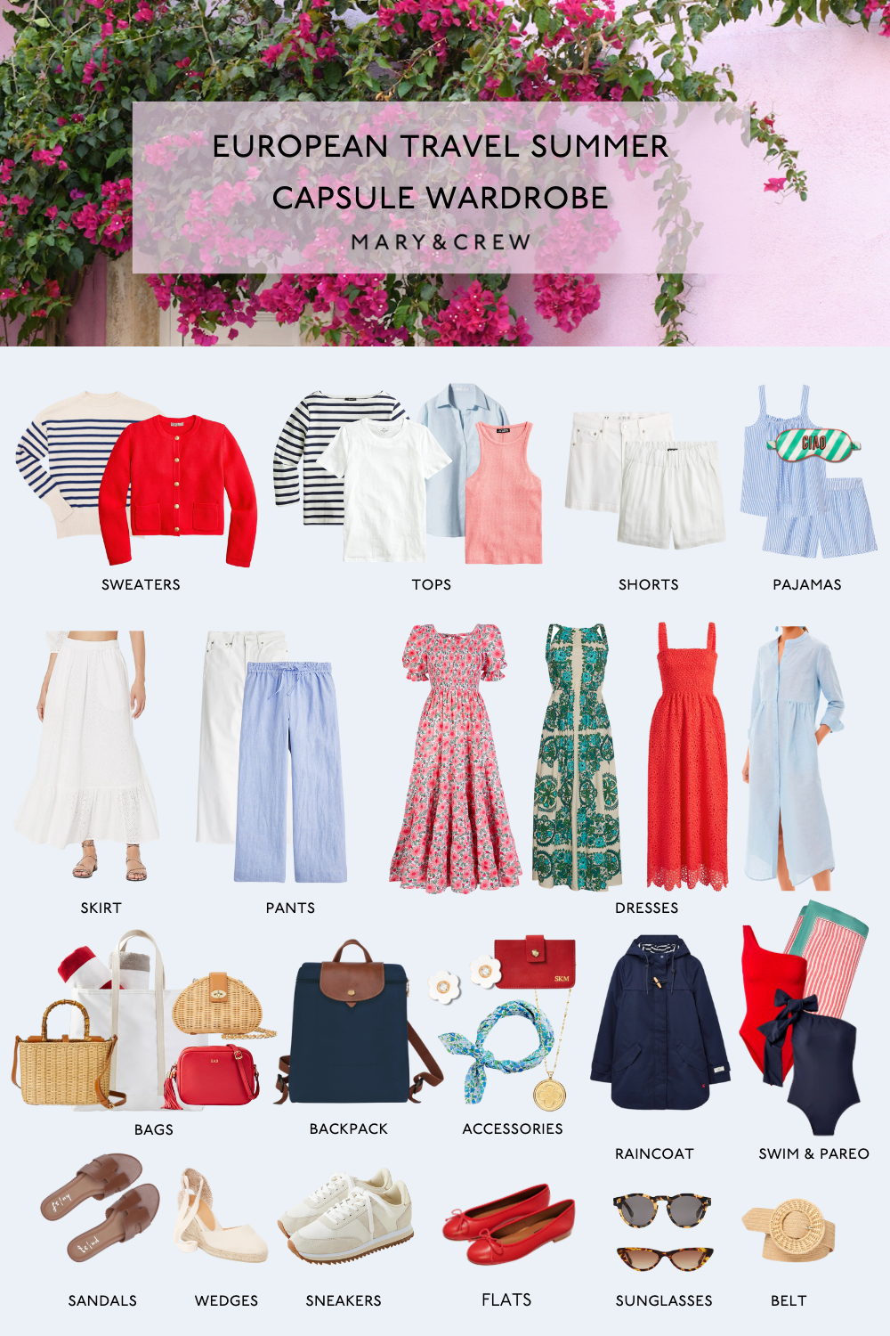 European Travel Summer Capsule Wardrobe Mary&Crew