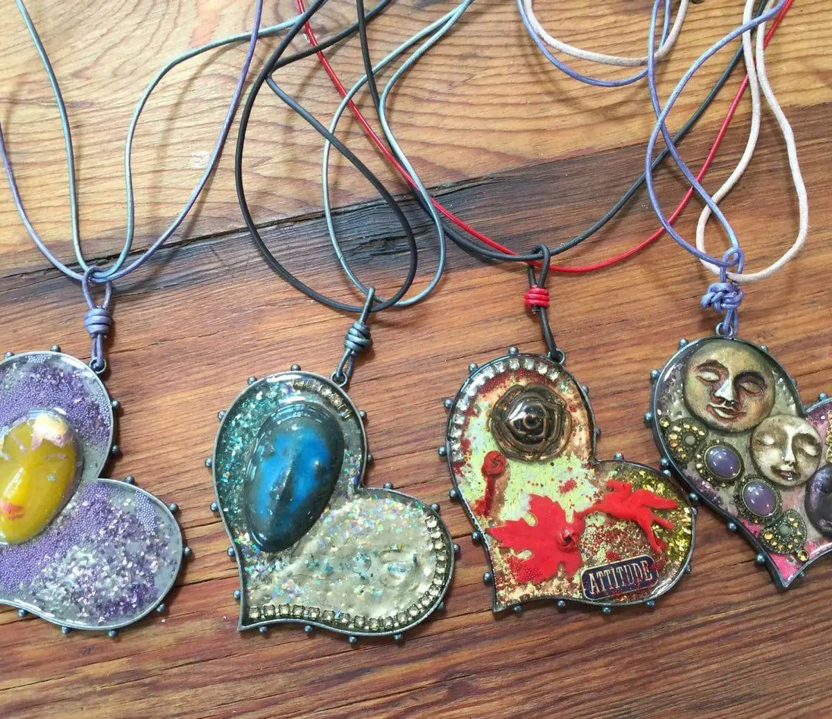 Leather Jewelry and Ice Resin Jewelry Displayed in Mary Ellen Beads