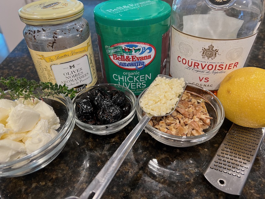 CHICKEN LIVER PÂTÉ with OLIVES, WALNUTS & COGNAC Mary James Dishes It Out