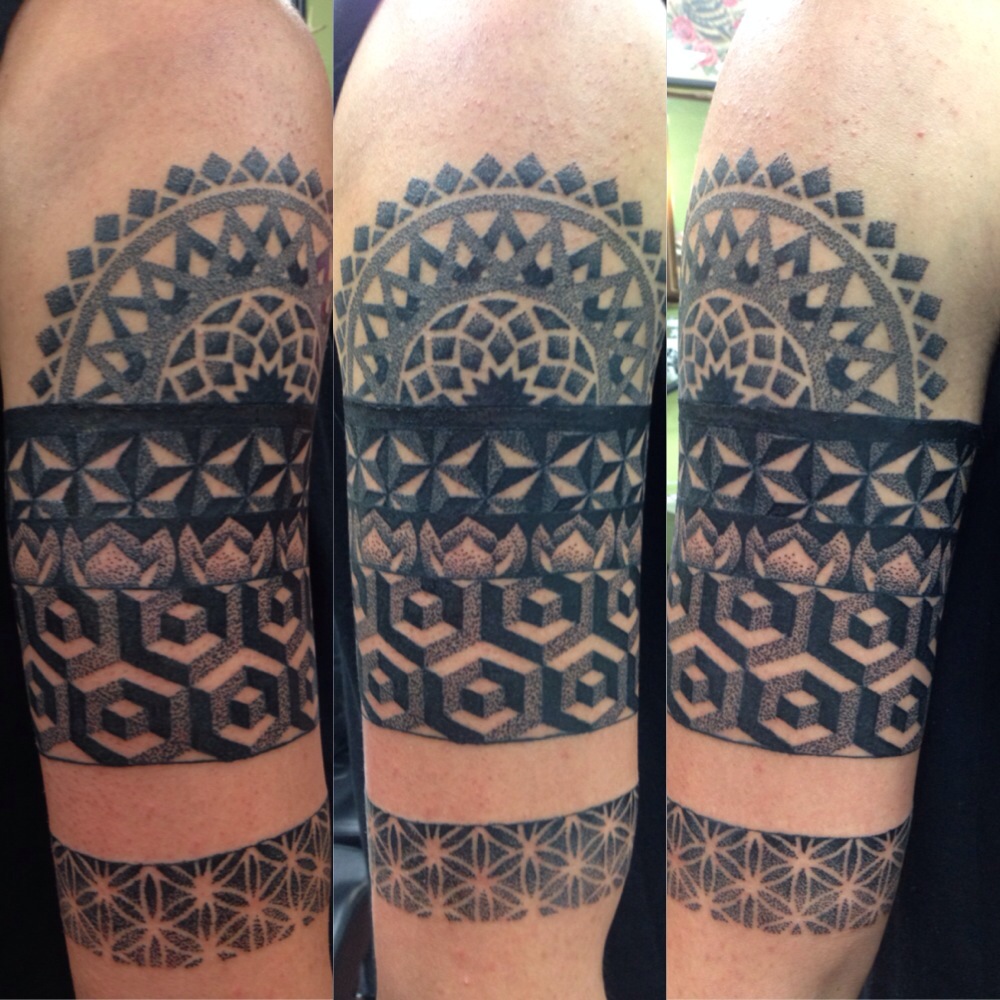 Arm Bands With Geometry | Mary Jane Tattoo - Dotwork Artist - Artlien Gypsy 1000_x_1000_jpg