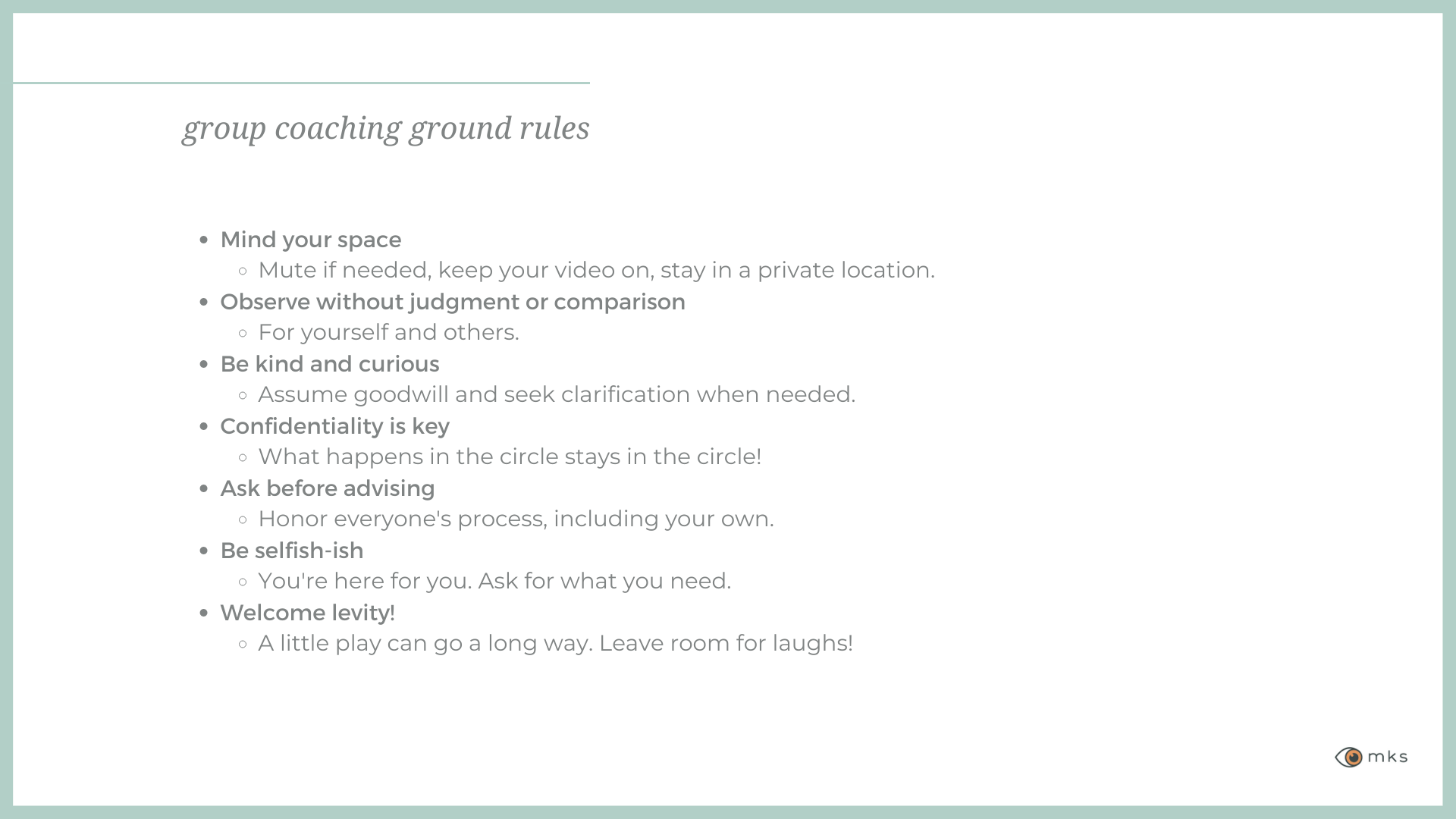 group coaching & facilitation Mary Kate Schutt, LLC