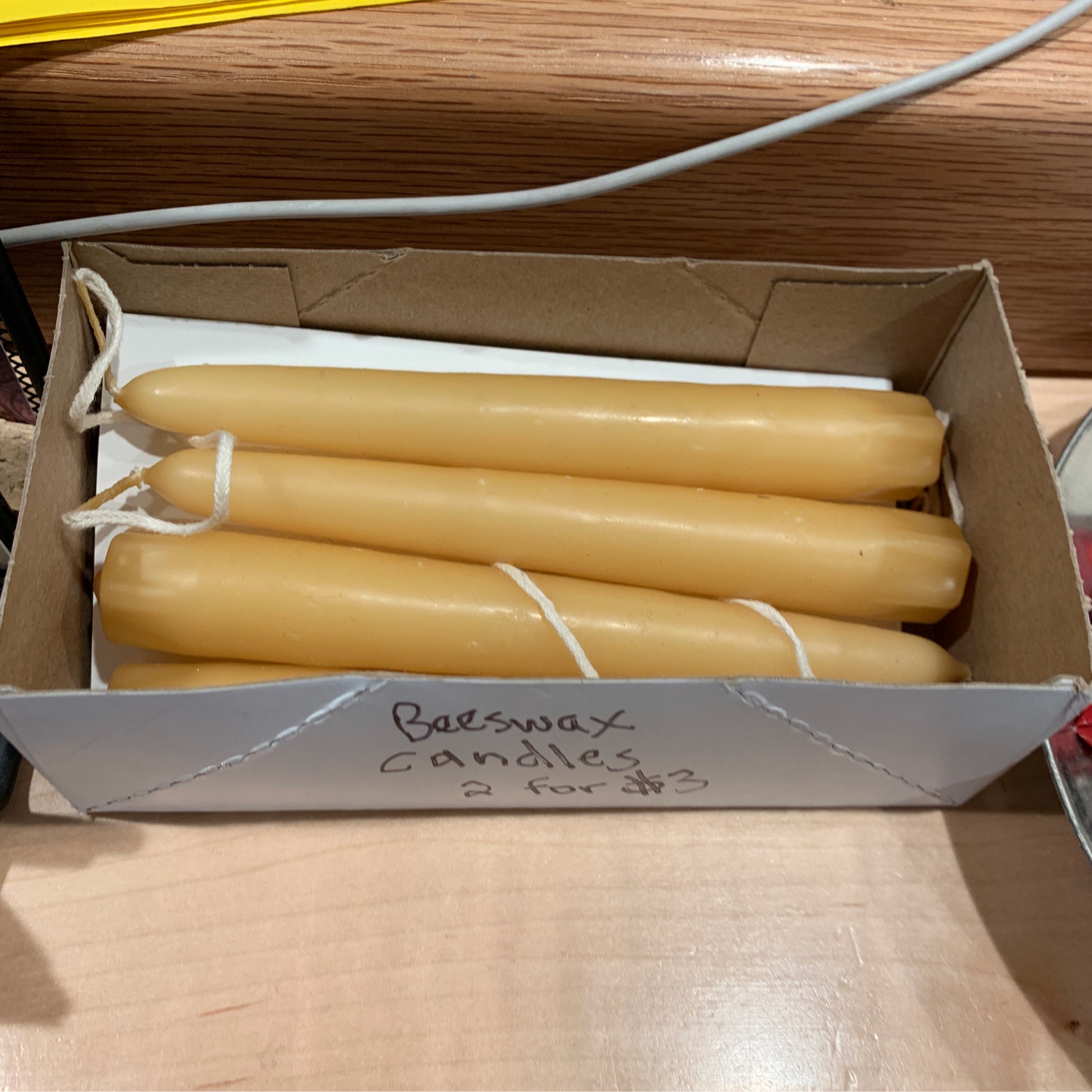 Candle, 2 Beeswax Coated 6 Inch candles The Maryland Sutler