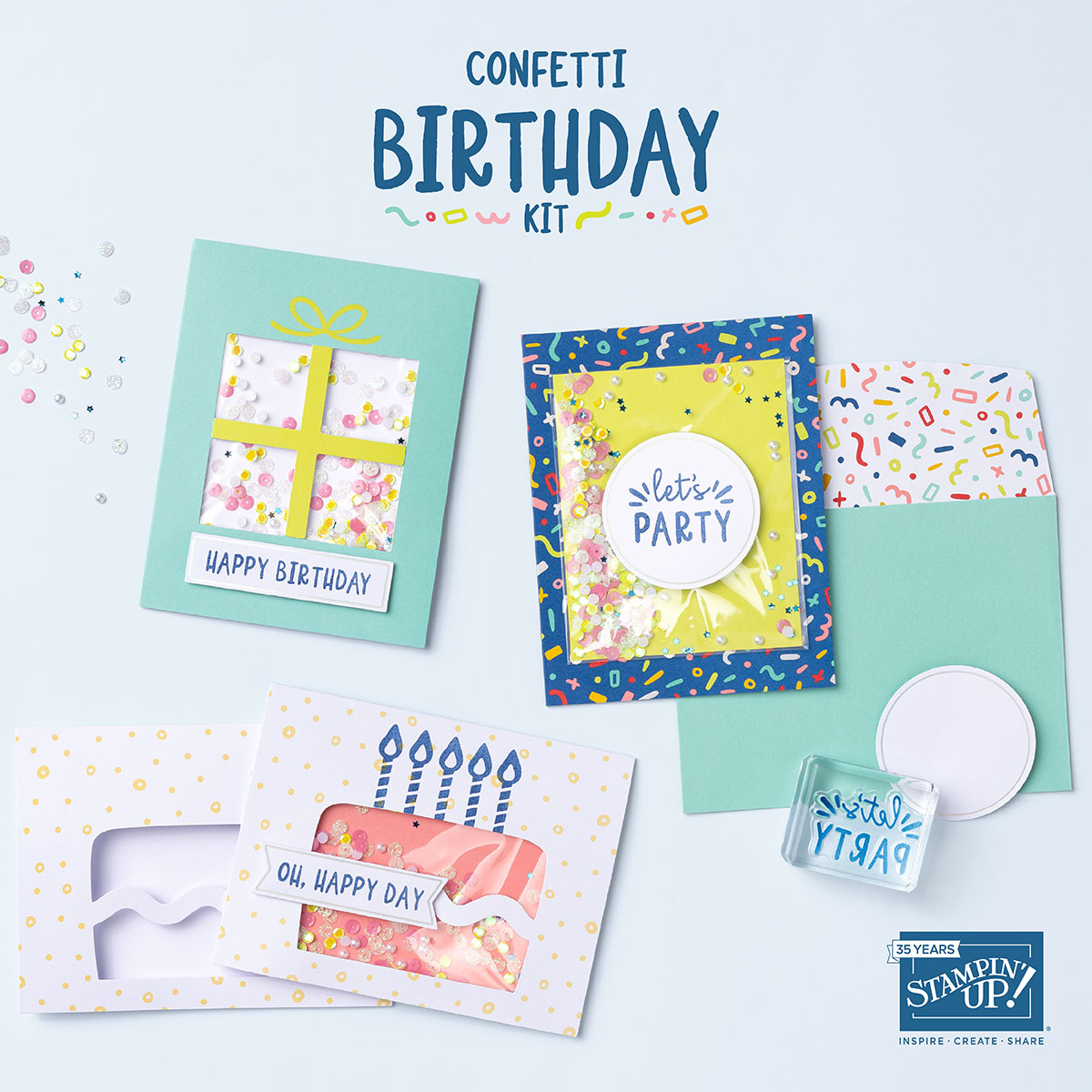 The Perfect Birthday Card Kit — Cue the Confetti! Up North Stampin'