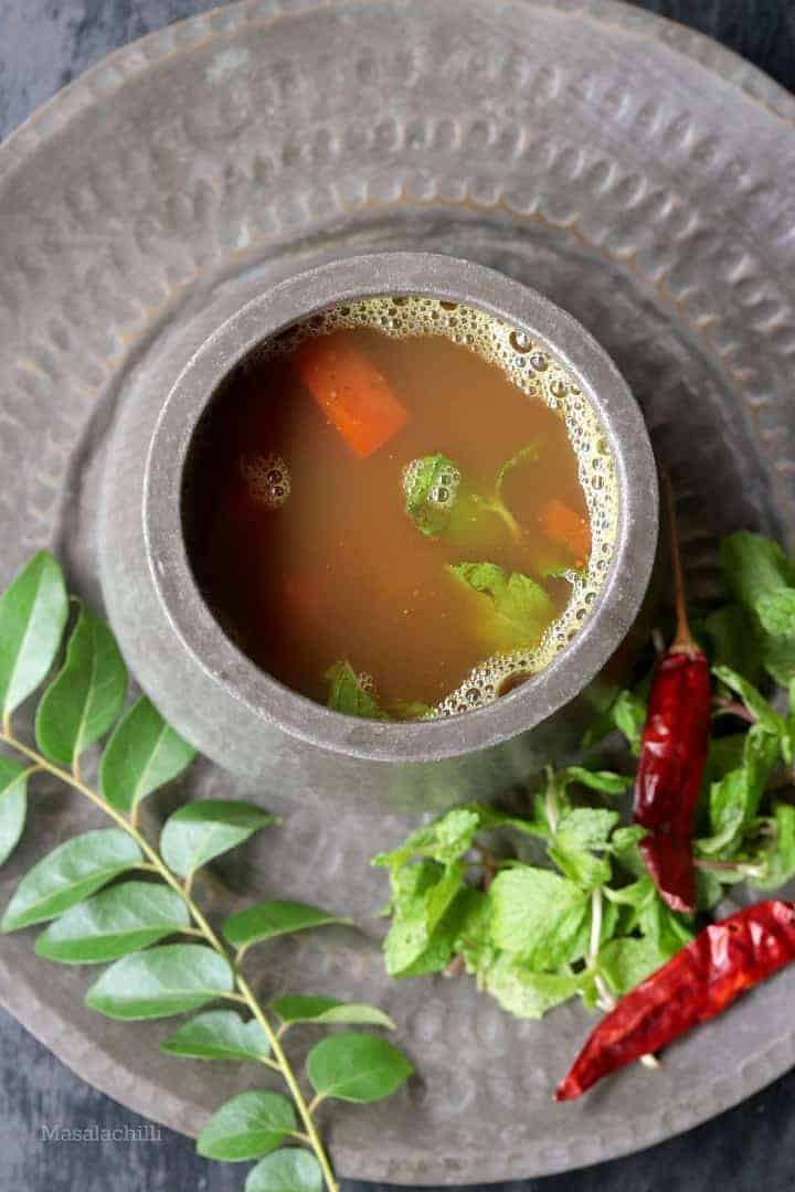 Pudina Rasam Mint Rasam South Indian Mint Soup Masalachilli