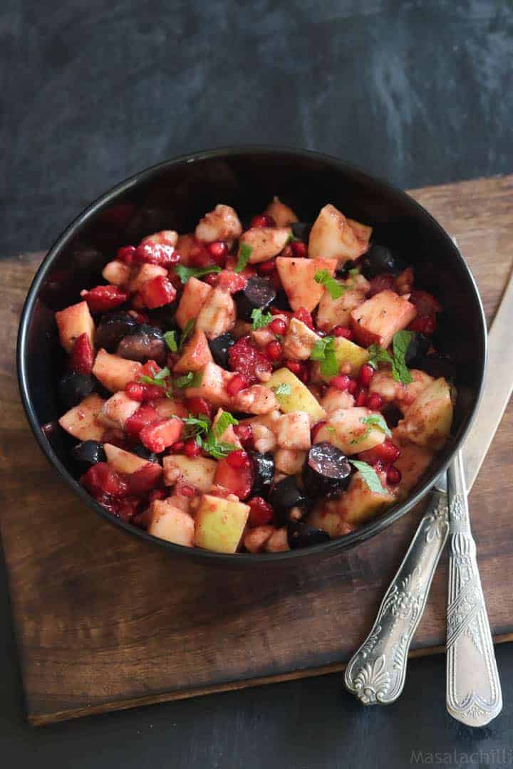 Fruit Chaat Recipe Easy Indian Fruit Salad Masalachilli