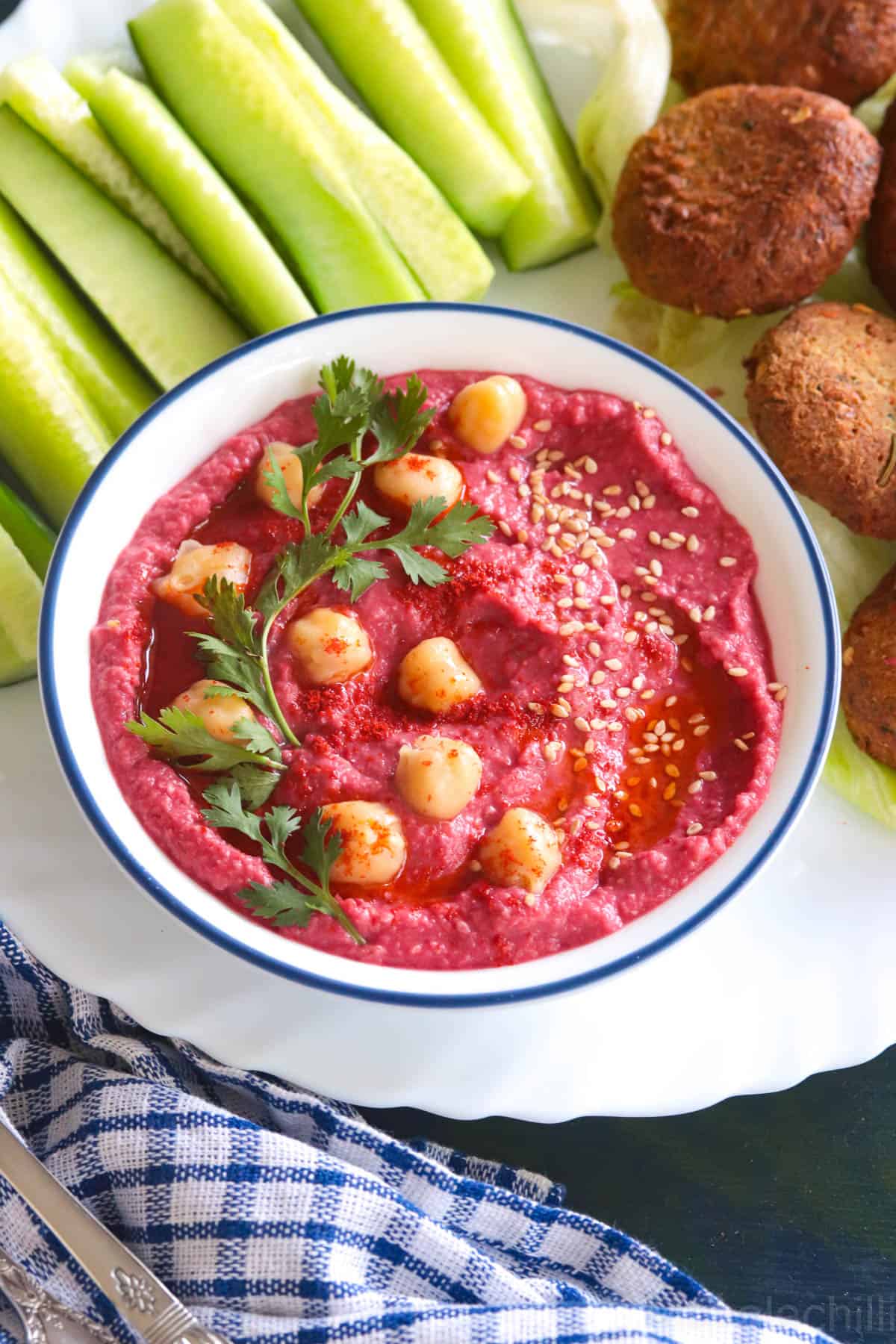 Easy Beetroot Hummus (Without Tahini) Masalachilli