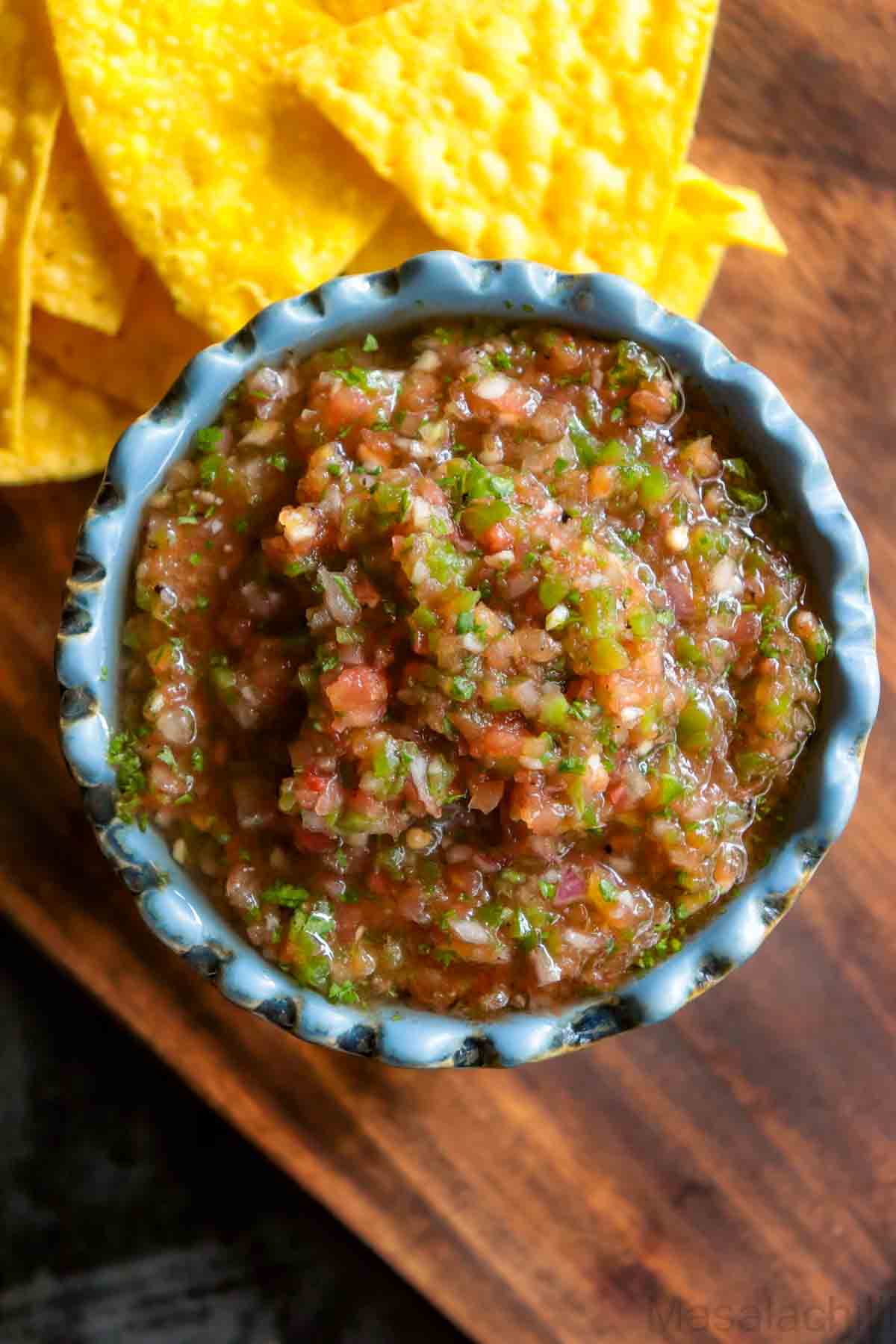 Roasted Tomato Salsa Recipe Masalachilli