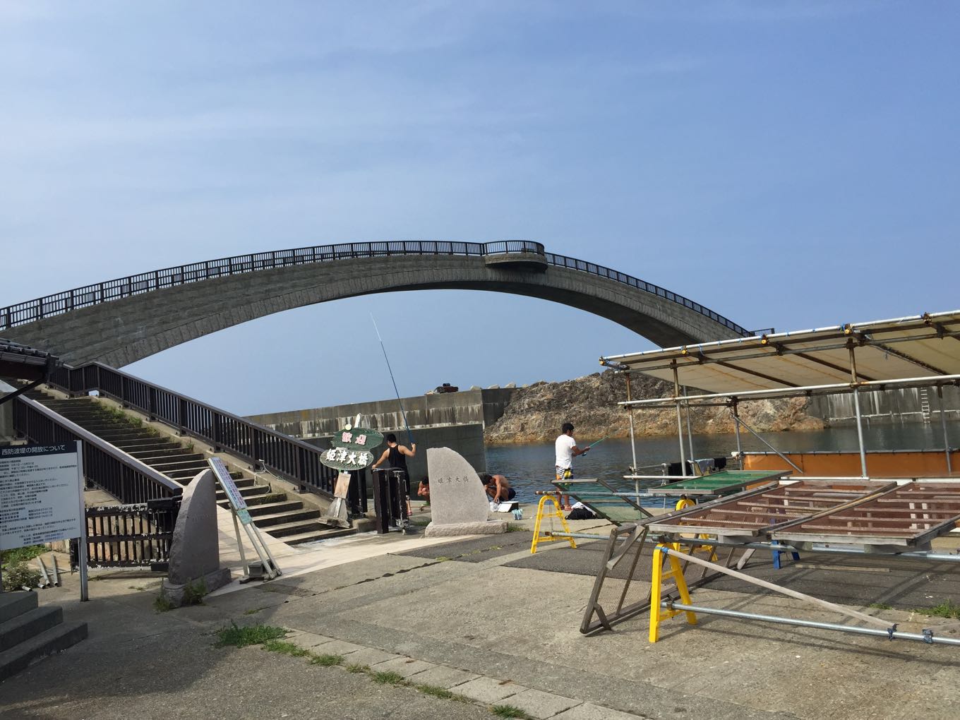 佐渡 姫津大橋 － 姫津漁港で釣り体験 いかの塩辛が美味い！ MasaLog