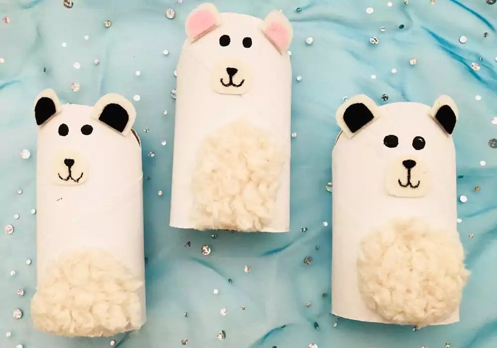 Toilet paper roll polar bear winter craft fun Kids Crafts