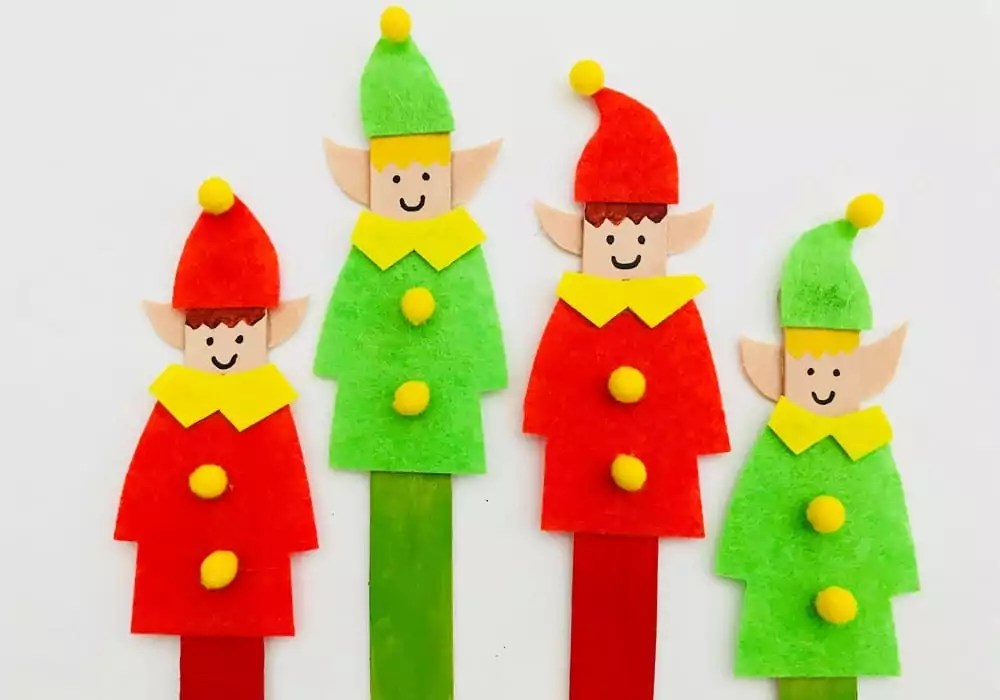 Popsicle stick elf craft Kids Crafts