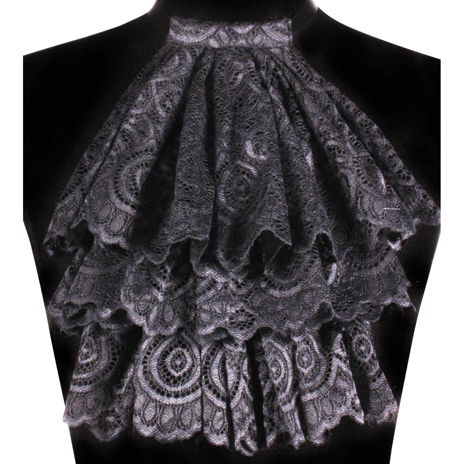 Edelleute / Gothic Kragen Jabot Volant aus gestärkter Spitze