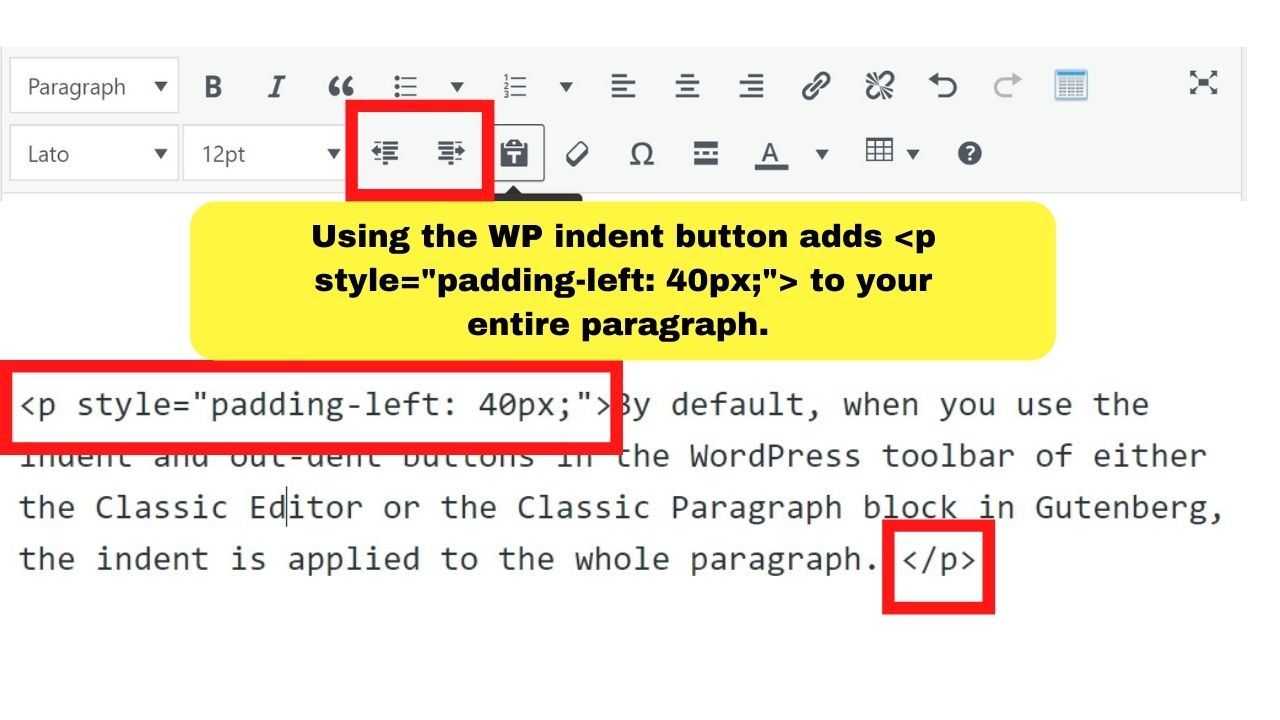 How to Indent the First Line of a WordPress Post