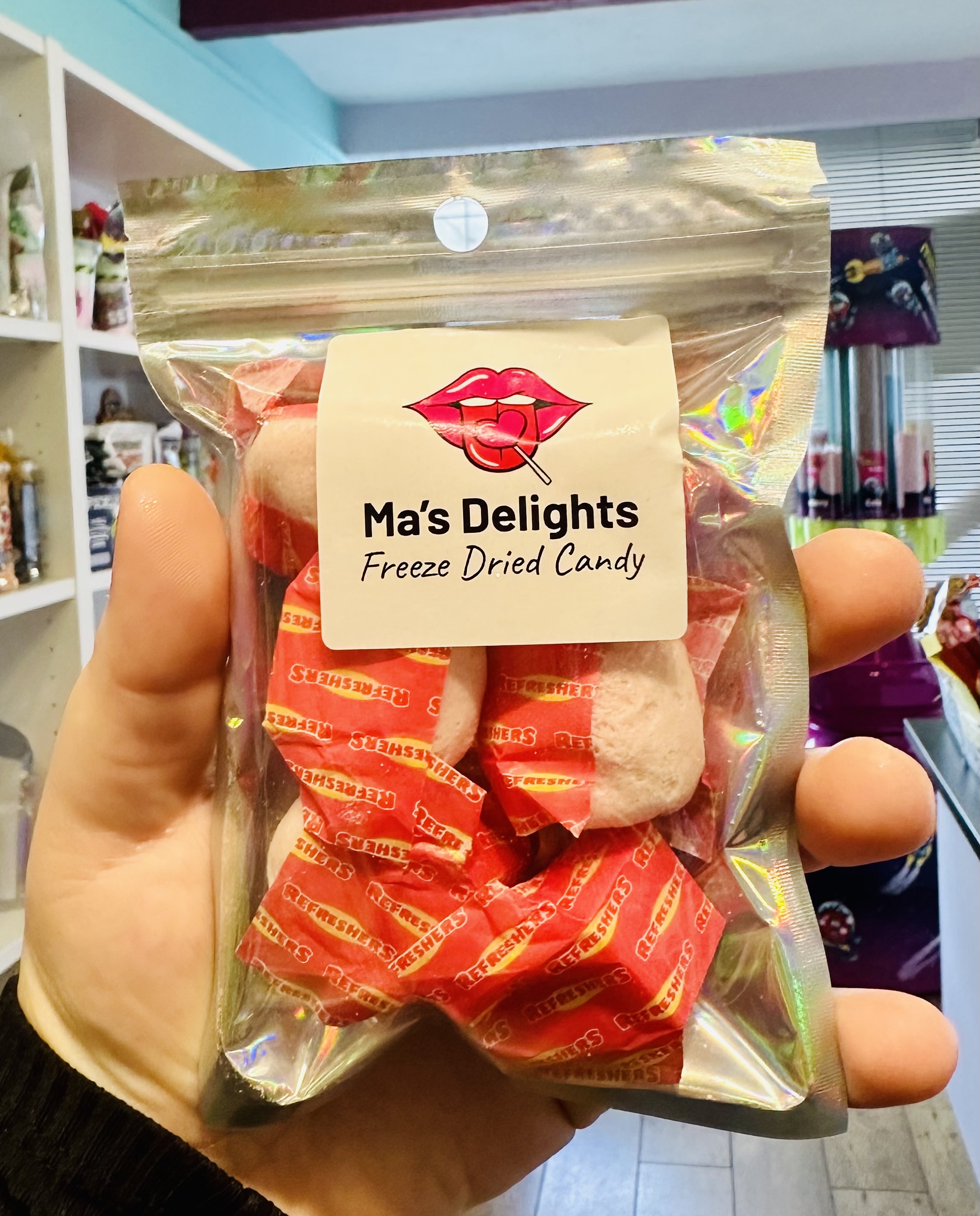 Freeze Dried Strawberry Refresher Chews Ma's Delights, Pick n Mix