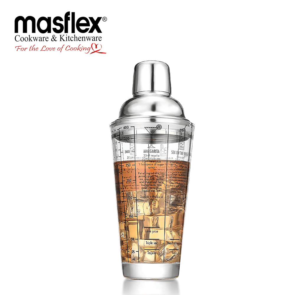 Masflex 400ml Glass Cocktail Shaker Masflex