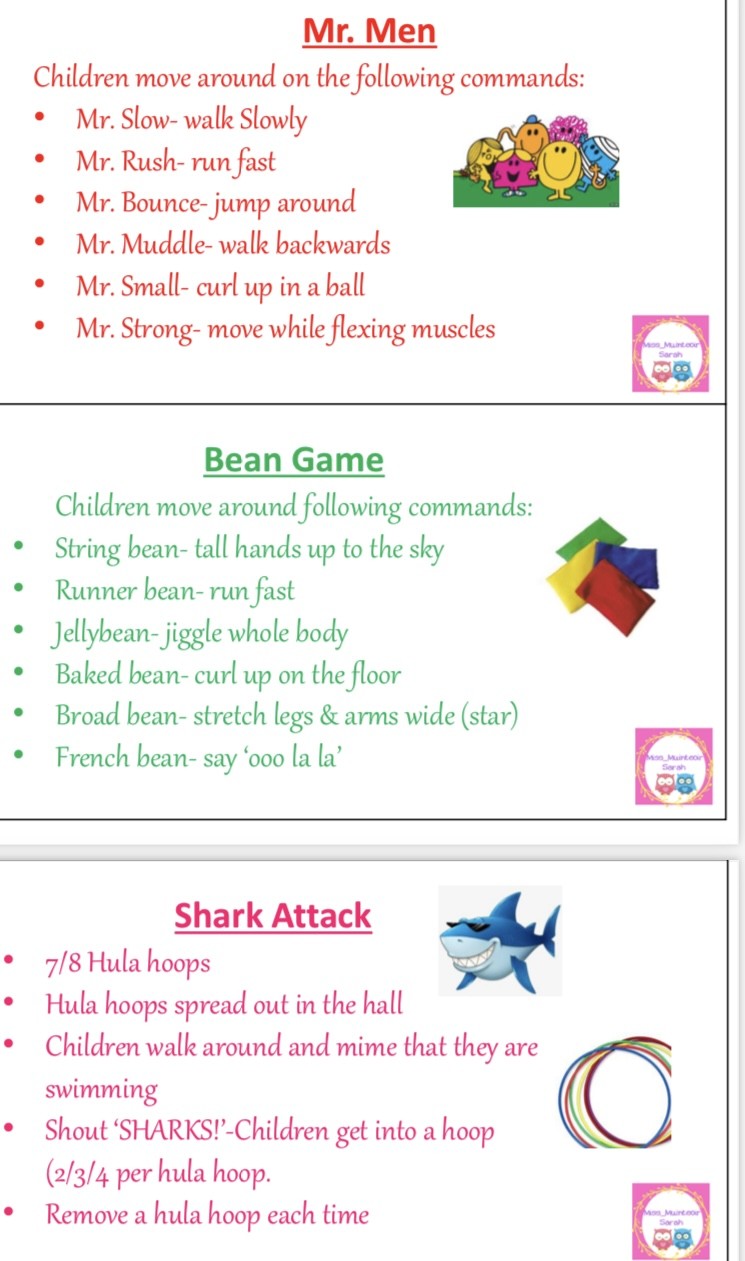 Mash > 1st / 2nd Class > PE Warm Up Games