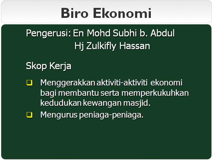 Biro Ekonomi Masjid As Salam Puchong Perdana