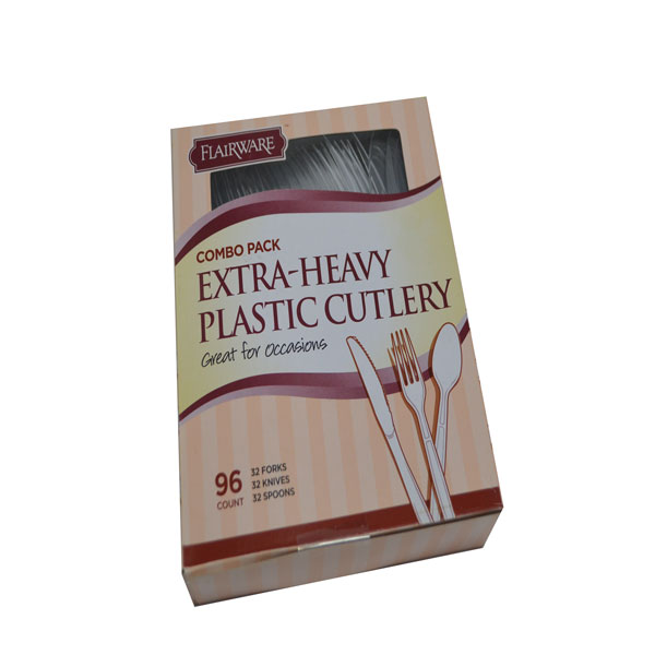 Extra Heavy Clear Plastic Cutlery Kit 96ct Maskas