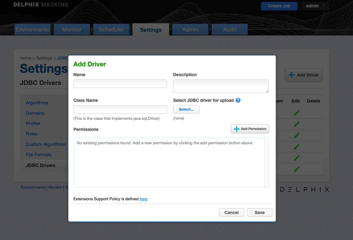 Managing Extended Connectors Delphix Masking 6.0.3
