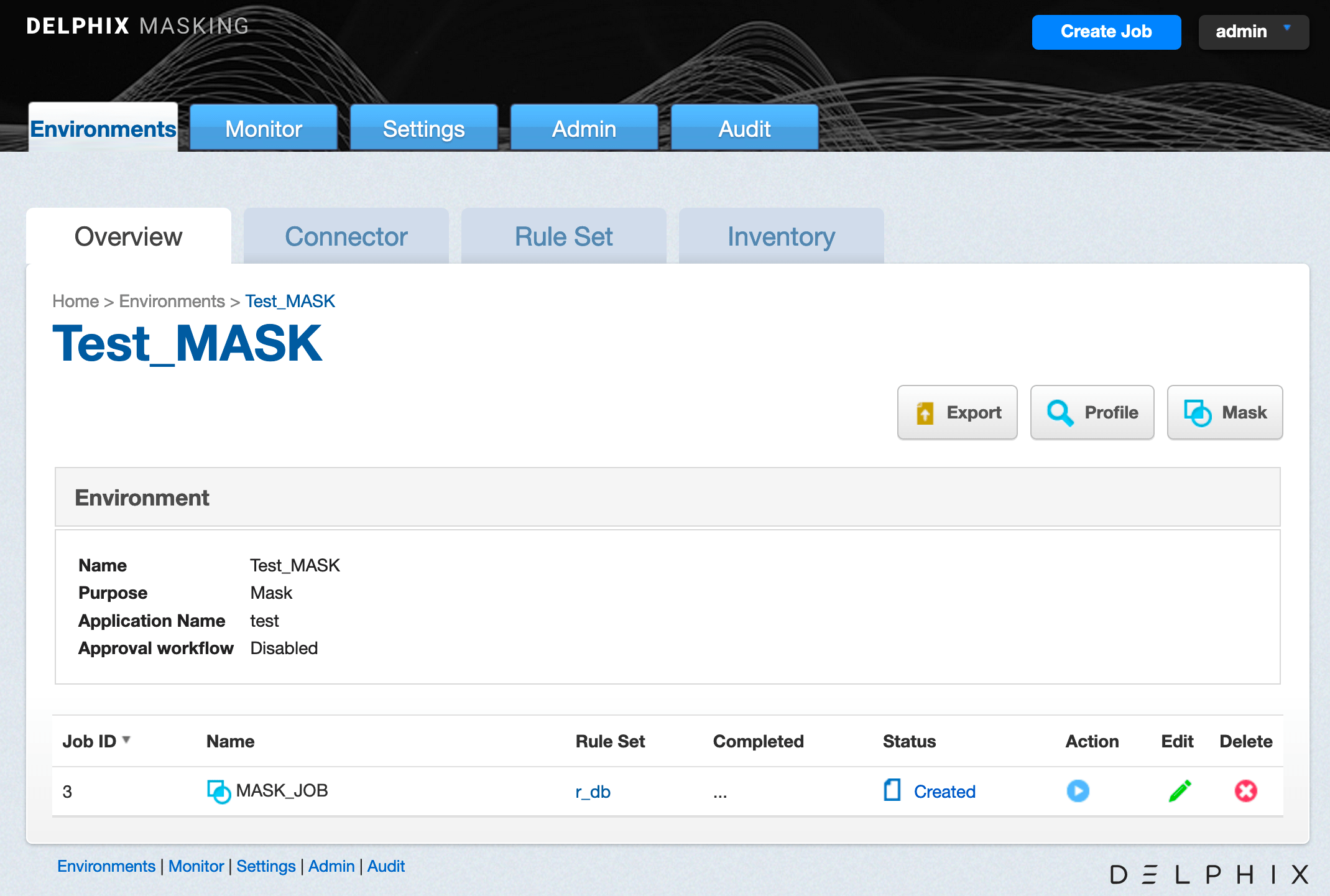Creating Masking Jobs Delphix Masking 6.0.6