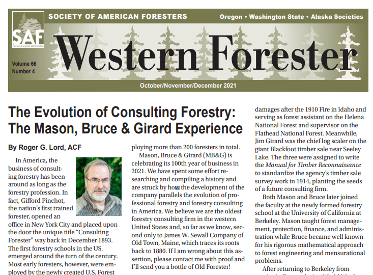 Mason, Bruce & Girard The Evolution of Consulting Forestry The Mason