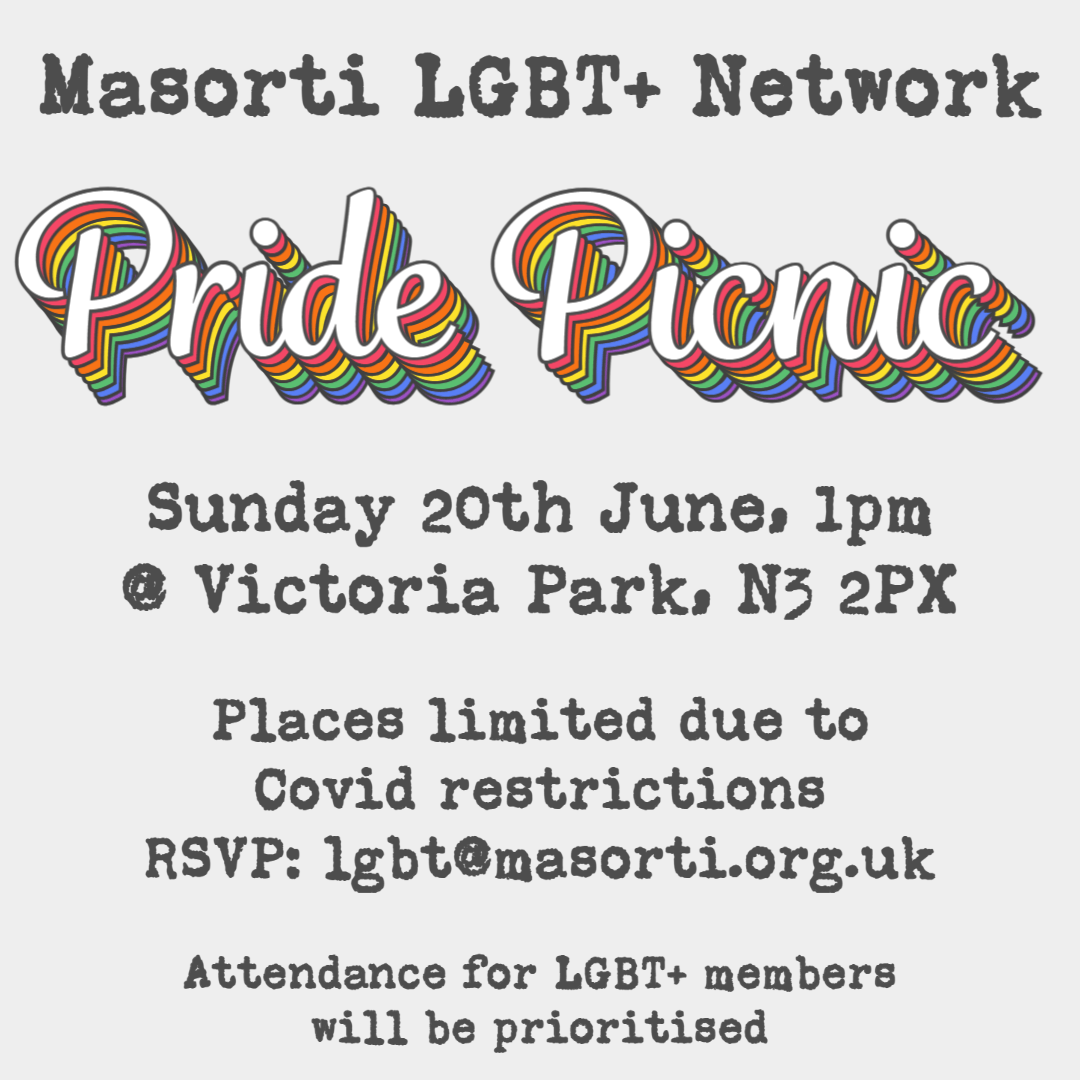 Happy pride! Pride Picnic with the Masorti LGBT+ Network Masorti Judaism