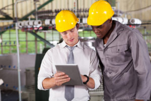 factory manager and worker