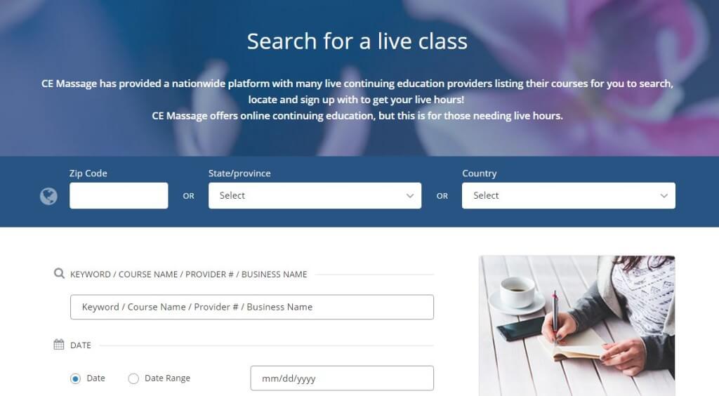 CE LMT ClassesMassage CE Courses OnlineLive Classes CEU Massage