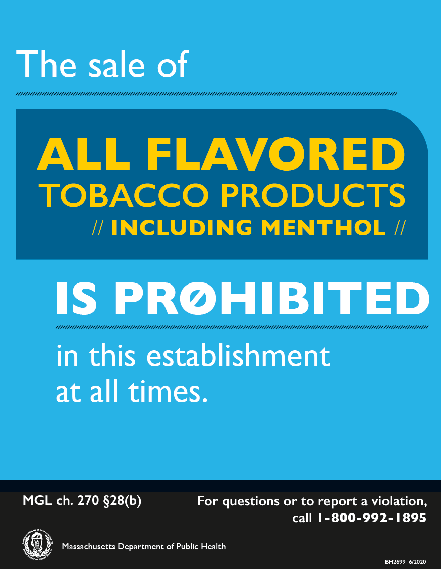 Sale of ALL Flavored Tobacco Products, Including Menthol is Prohibited