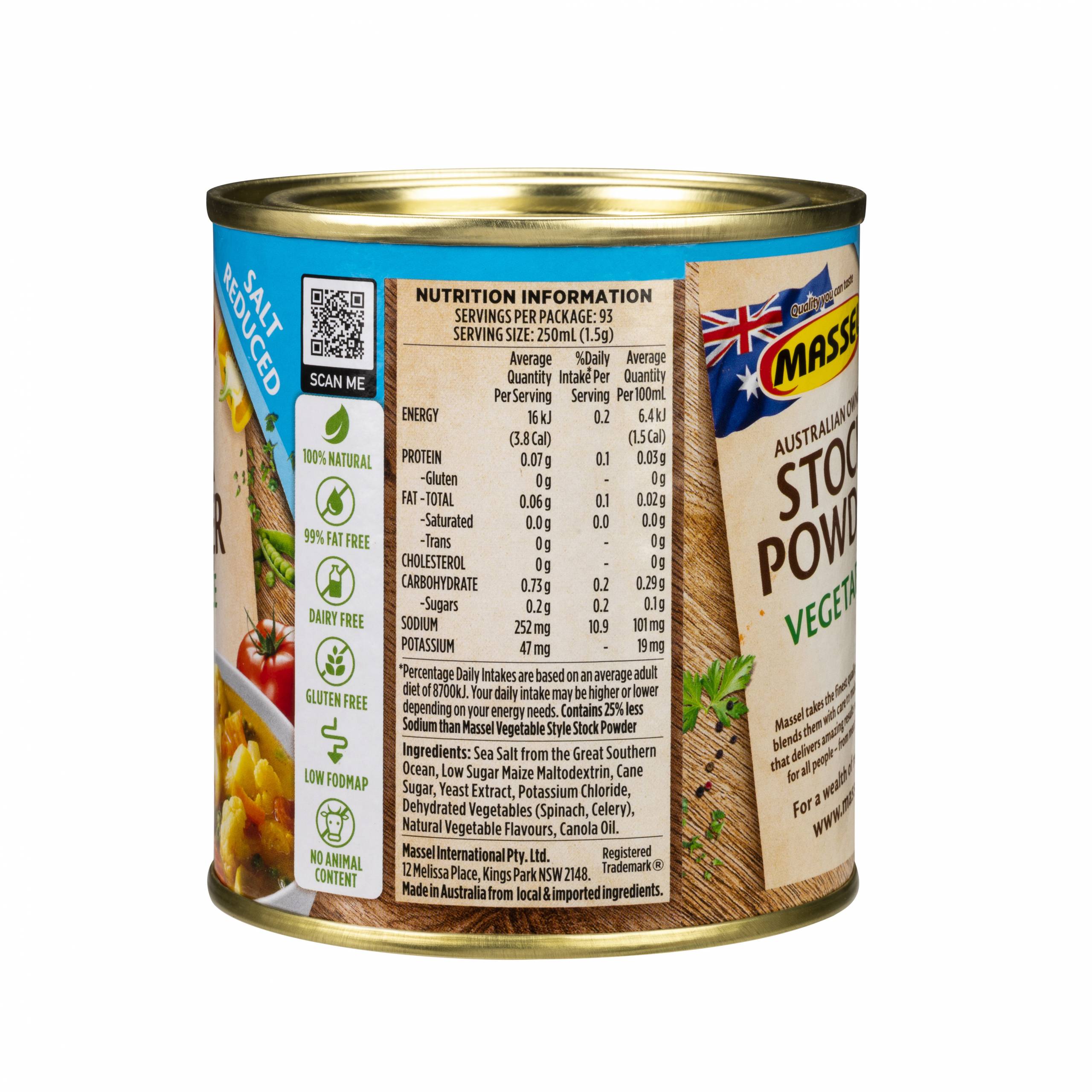 Massel Premium Salt Reduced Stock Powder Vegetable 140GM Massel