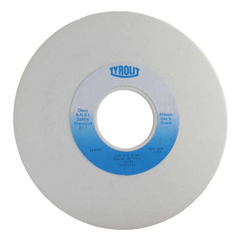 Tyrolit Grinding Wheel 89A White 225 x 5 x 60mm bore Masse Sales Ltd.