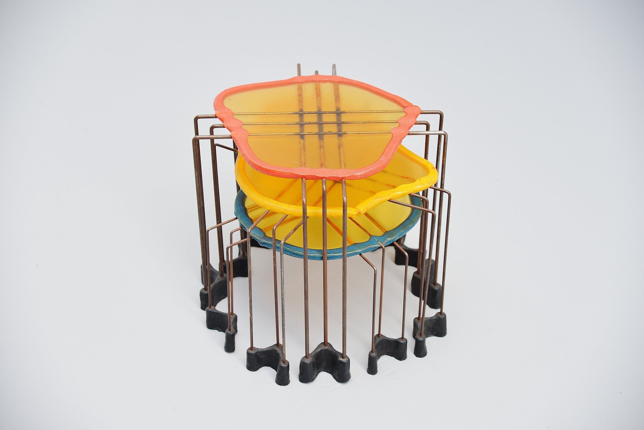 Gaetano Pesce nesting table set Fish Design Italy 1990 MassModernDesign