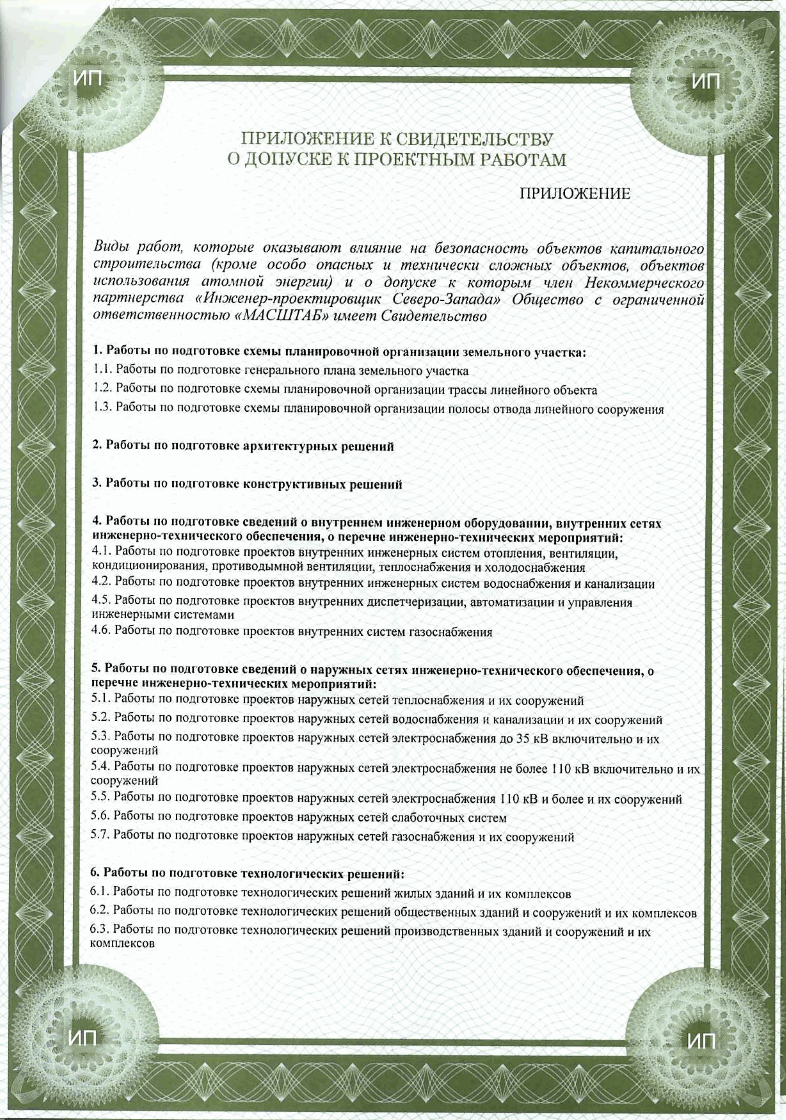 Наличие сведетельства о допуске к проектным работам