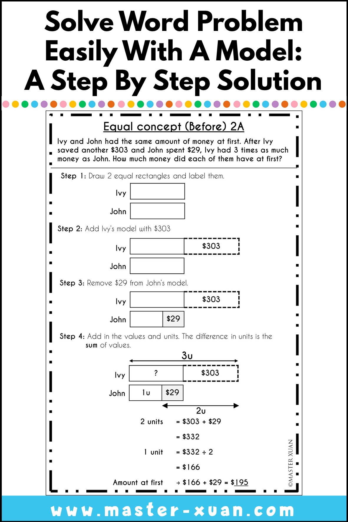 Solve Word Problem Easily With A Model: A Step By Step Solution