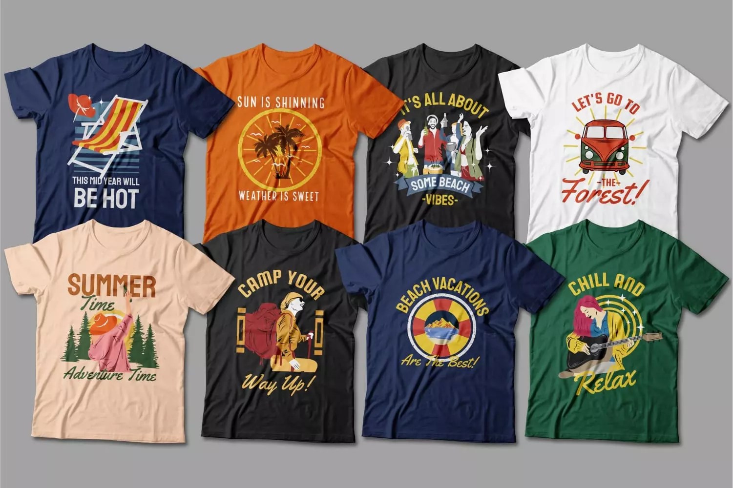 Summer TShirts Design Bundle