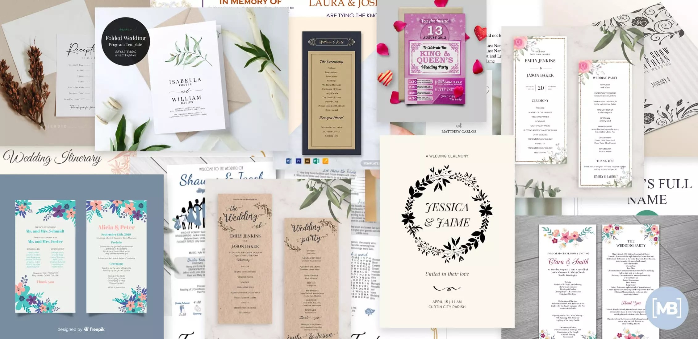 Wedding Ceremony And Reception Program Templates